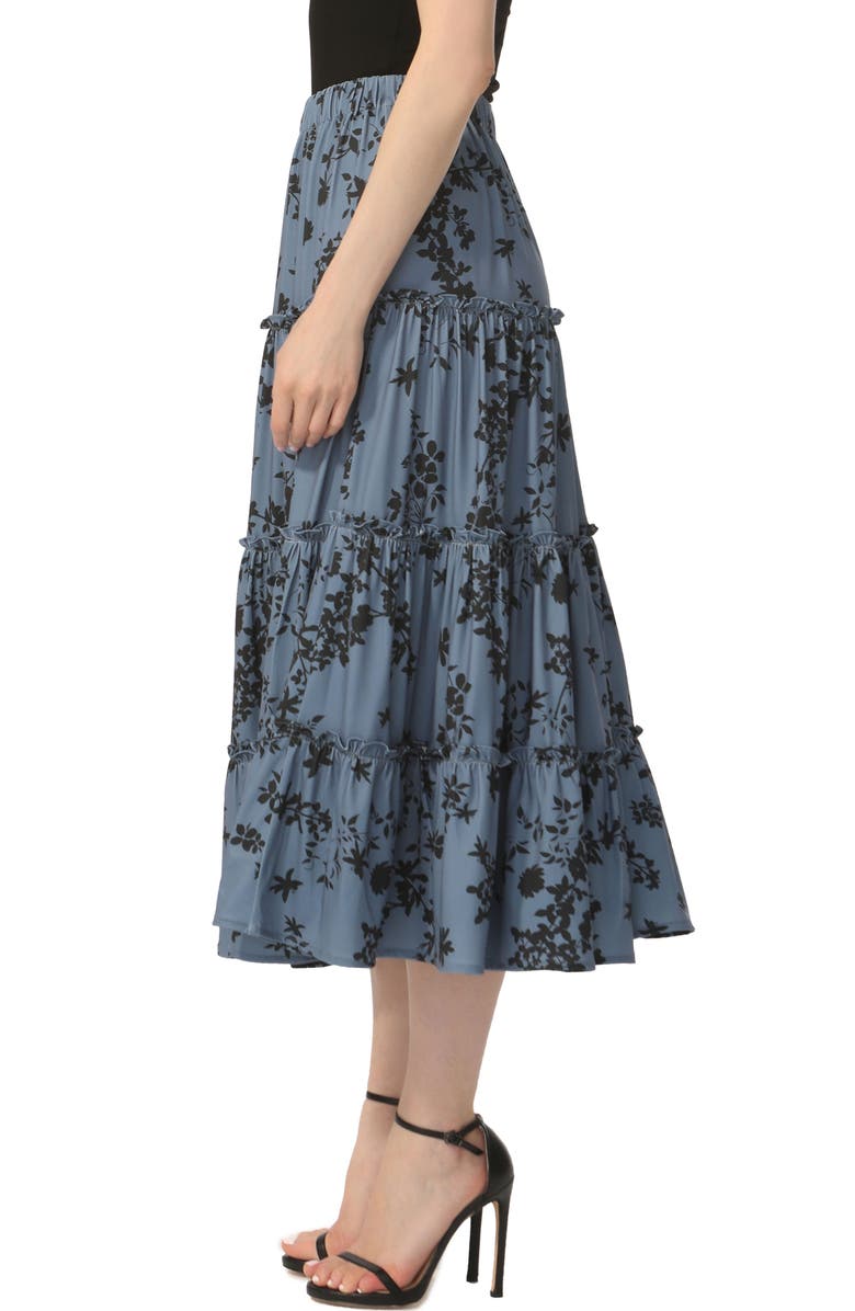 Kimi & Kai Women's Tiered Midi Skirt, Alternate, color, Navy