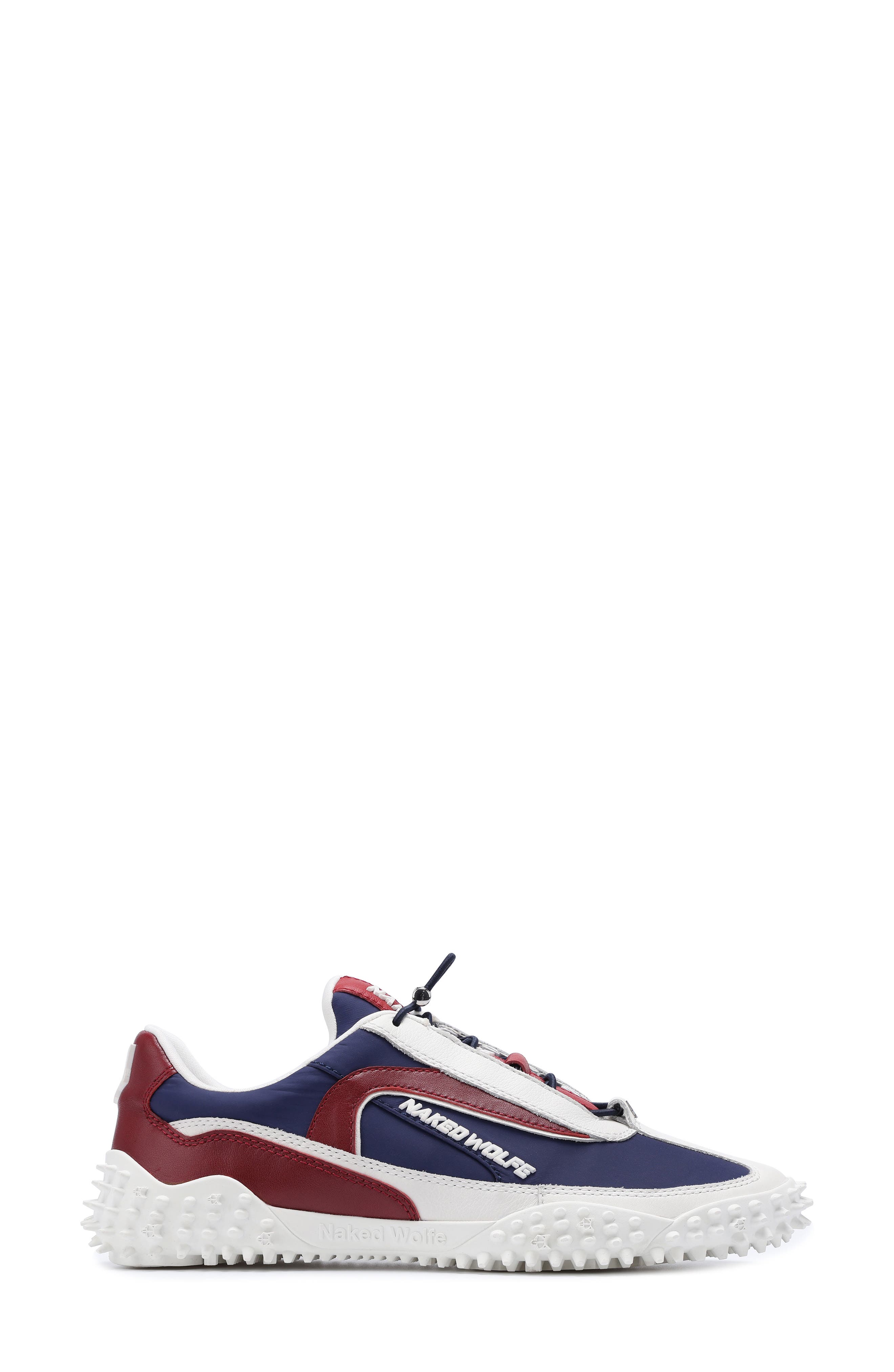 Naked Wolfe Lace-Up Sneaker, Alternate, color, Red Blue White Nylon Leather