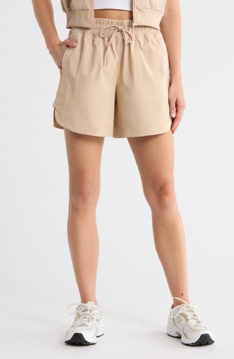 Drawstring Waist Active Shorts