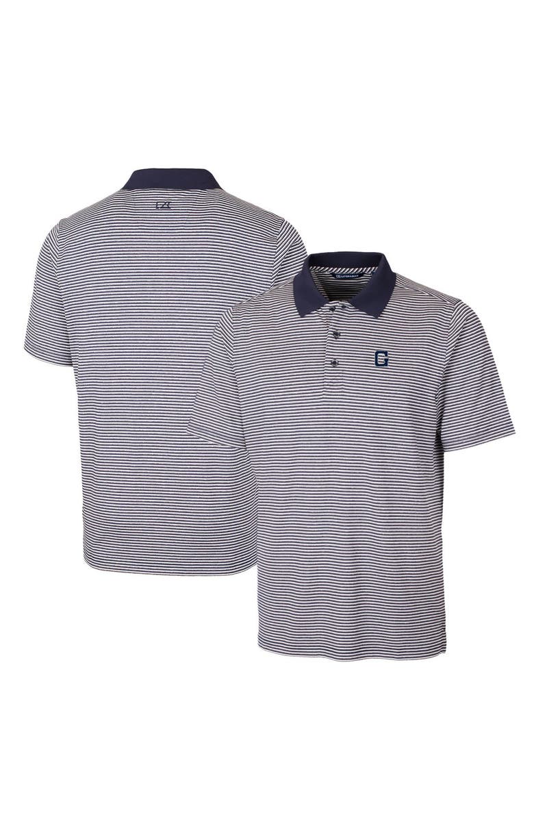 Cutter & Buck Men's Cutter & Buck Navy Georgetown Hoyas Forge Tonal Stripe Stretch Polo, Main, color, 