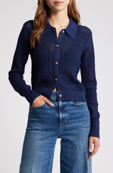 Open Stitch Shrunken Cardigan