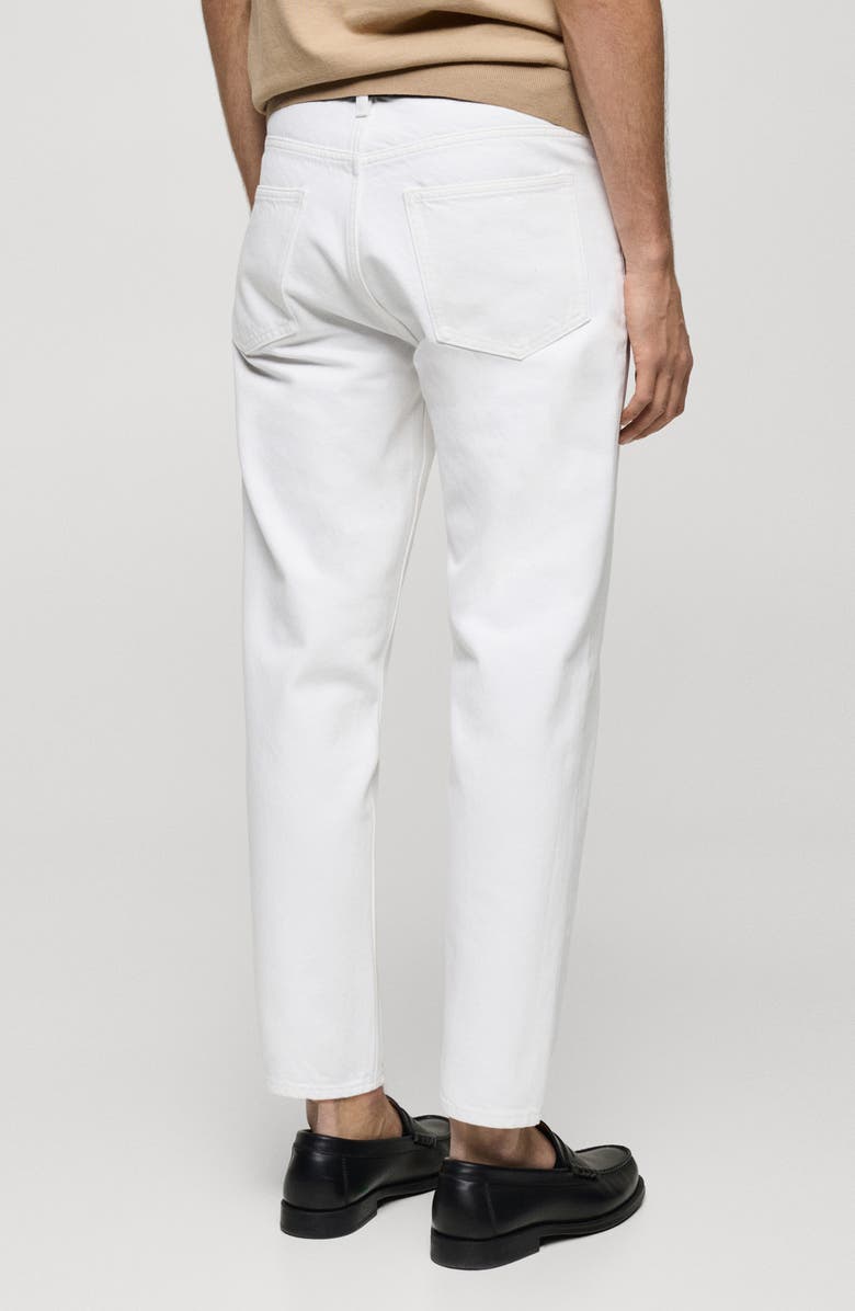MANGO Crop Tapered Jeans, Alternate, color, Off White