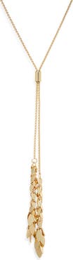 NORDSTROM RACK Leaf Tassel Lariat Necklace