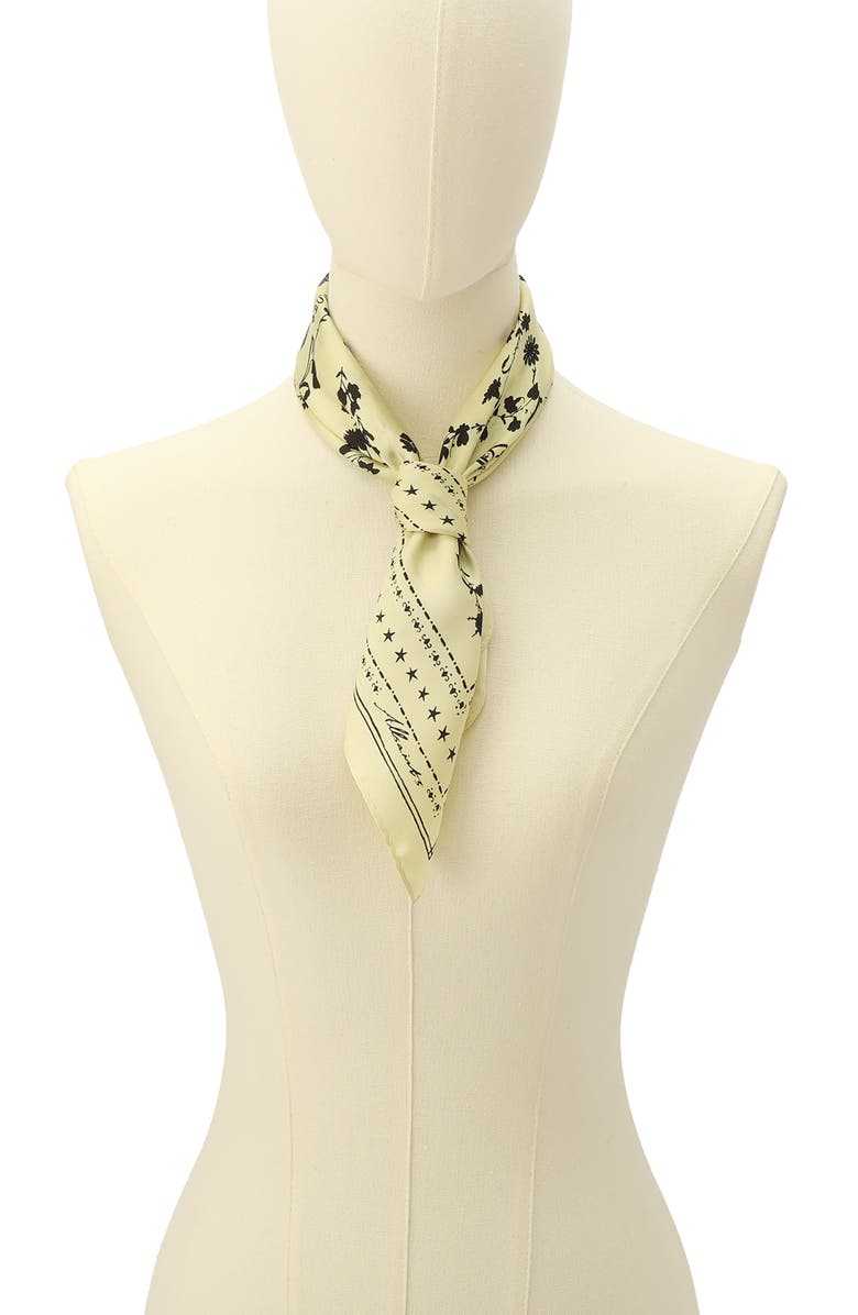 AllSaints Fleur De Lis Silk Bandana, Alternate, color, Hay Yellow