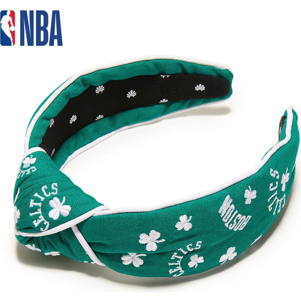 Lele Sadoughi Nba Boston Celtics Embroidered Headband In Green
