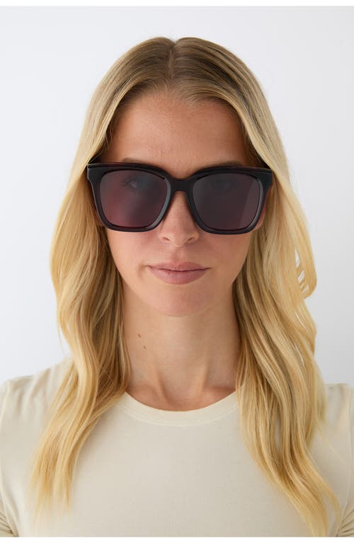 Diff Meredith 54mm Square Sunglasses In Aubergine With Silver Flash