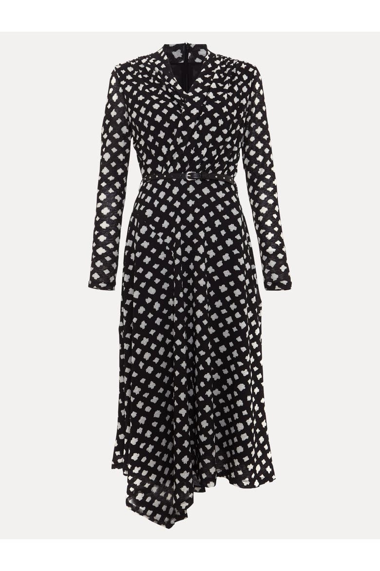Caitlin Asymmetric Wrap Midi Dress, Alternate, color, Black