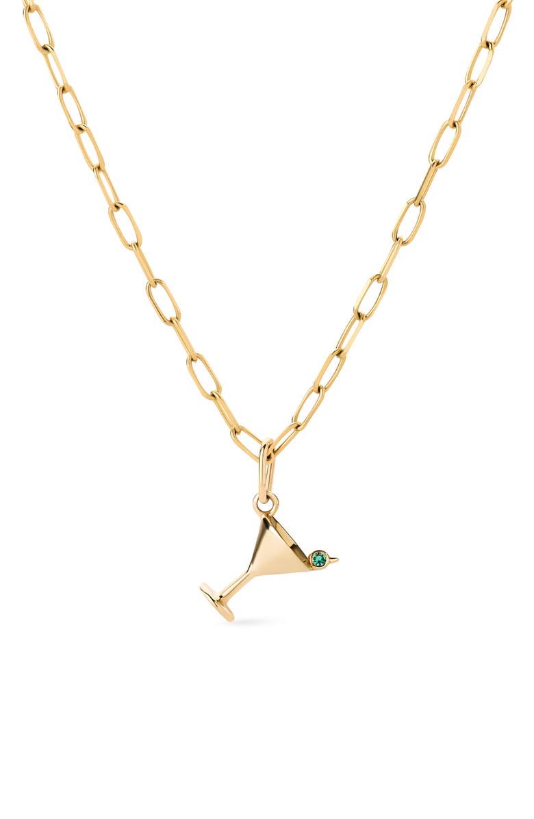 Ana Luisa Solid Yellow Gold - Martini Charm Necklace, Main, color, Gold
