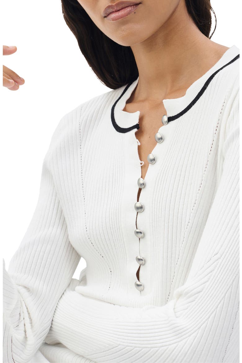 Kassy Rib Henley, Alternate, color, IVORY