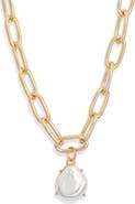 NORDSTROM RACK Paperclip Faux Pearl Necklace