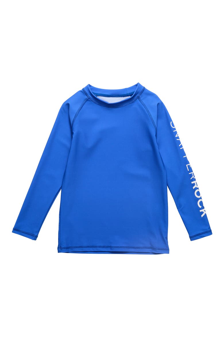 Kids' Marine Blue Long Sleeve Rashguard Top, Main, color, BLUE