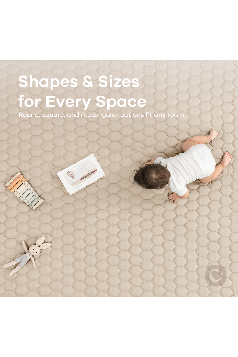 Premium Play Mat with Non-Slip Bottom, Round, Alternate, color, Sand
