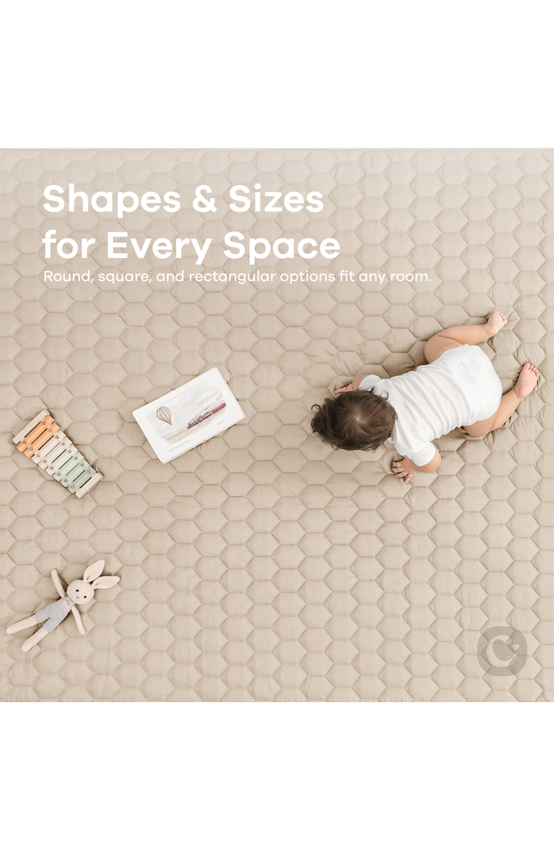 Comfy Cubs Premium Play Mat with Non-Slip Bottom, Square 56x56 inches, Alternate, color, Sand