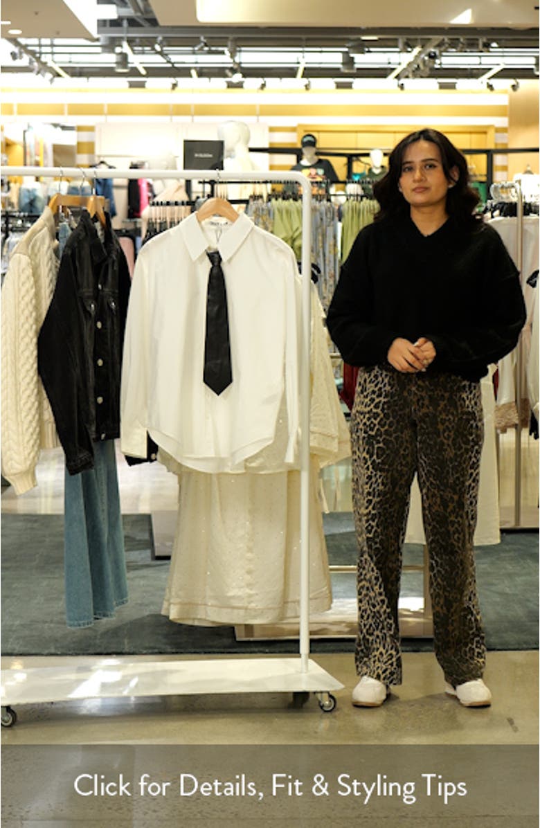 Faux Leather Necktie Button-Up Shirt, sales video thumbnail