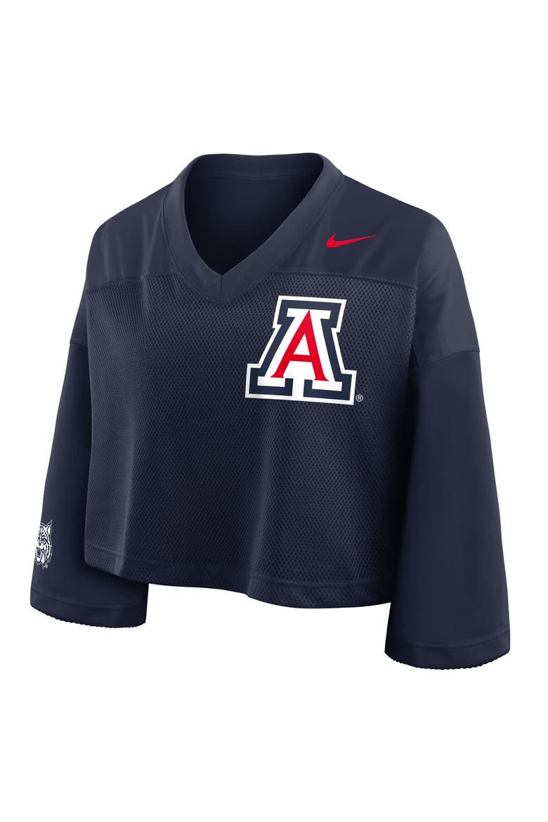 Women's Nike Navy Arizona Wildcats Cropped Mesh Fashion Jersey, Alternate, color, Navy