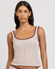 Onia Crochet Knit Square Neck Tank