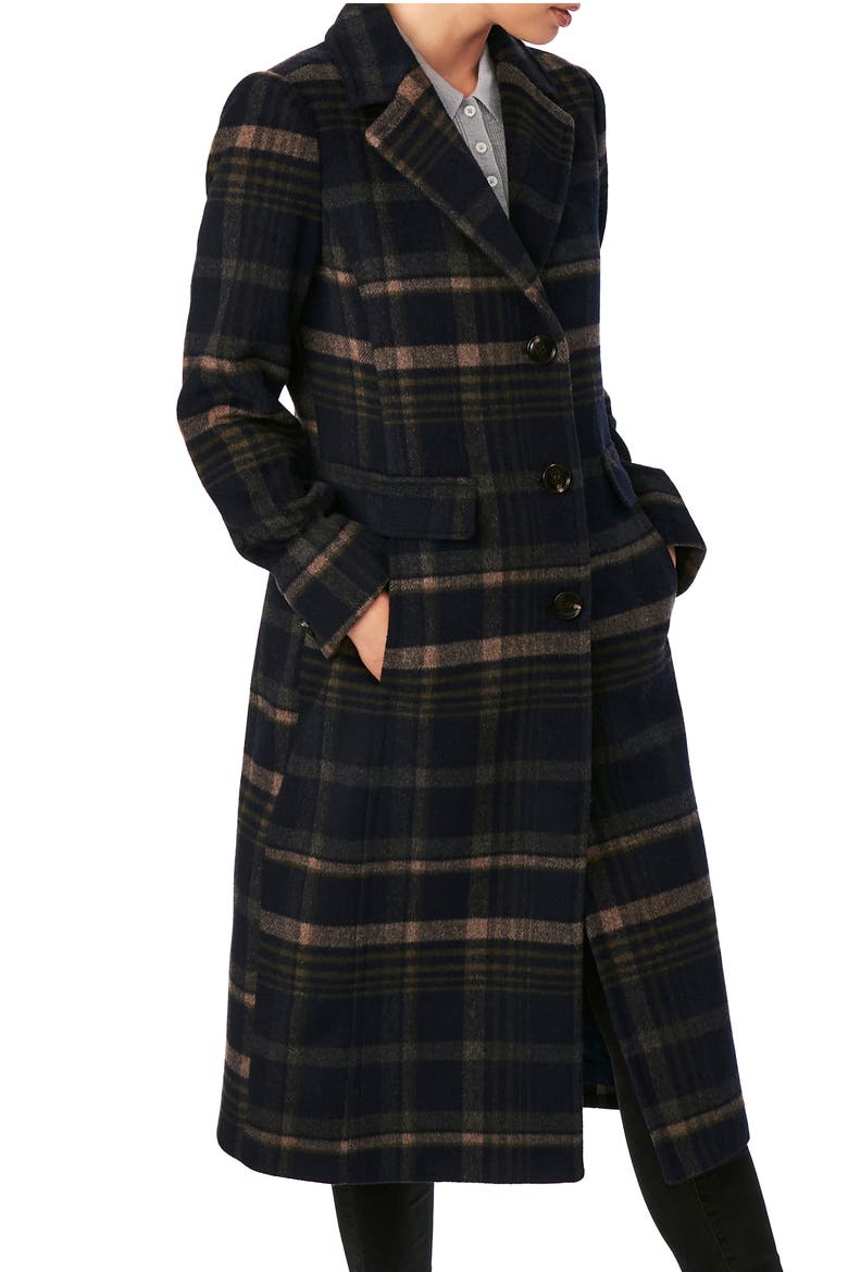 Plaid Coat, Alternate, color, NAVY PLAID