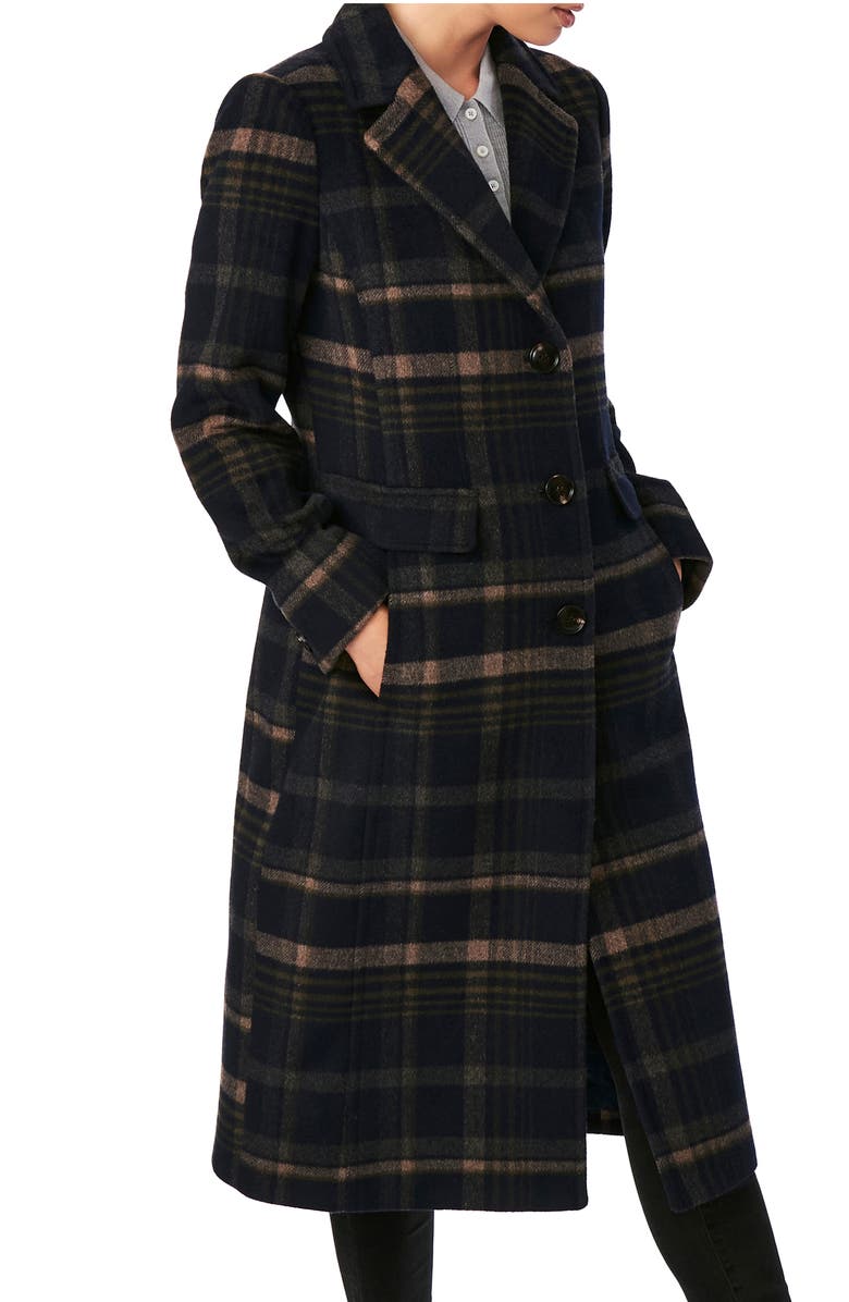 Bernardo Plaid Coat, Alternate, color,