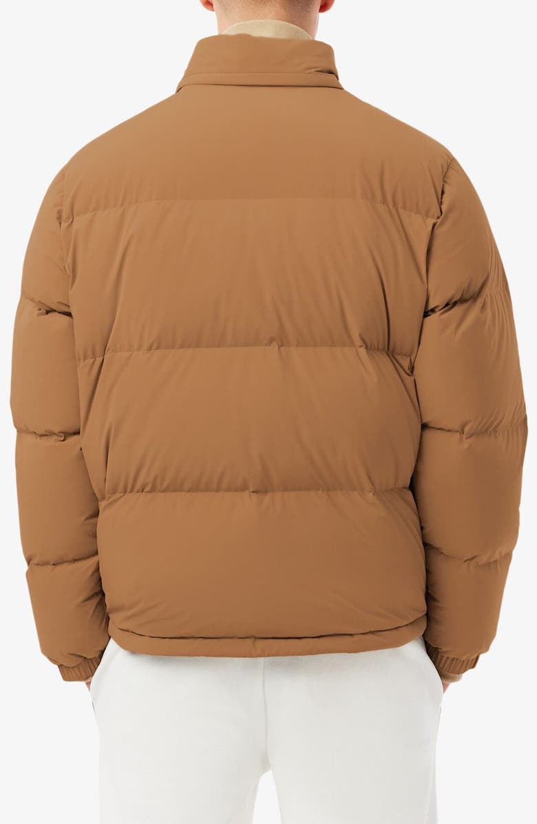 Lacoste Water Repellent Down Puffer Jacket, Alternate, color, Dark Date Brown