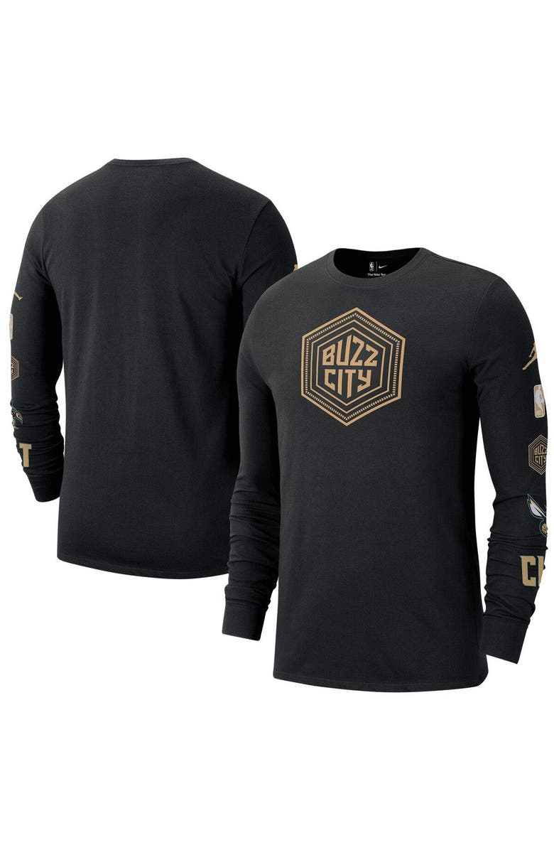 Jordan Brand Men's Jordan Brand Black Charlotte Hornets 2022/23 City Edition Essential Expressive Long Sleeve T-Shirt, Main, color, 