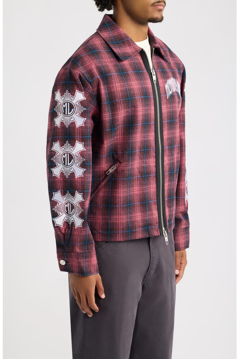 Plaid Zip Jacket, Alternate, color, RED PLAID