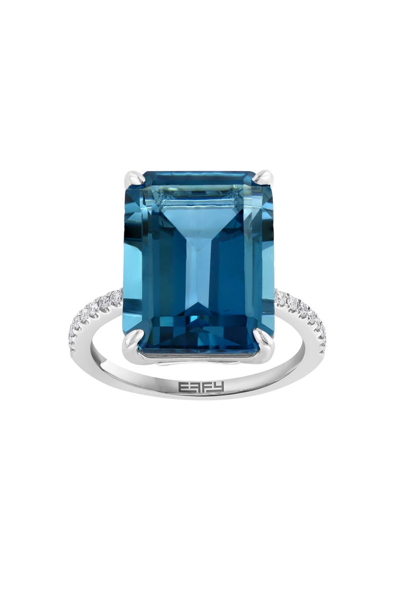EFFY White Sapphire & London Blue Topaz Ring, Alternate, color, Blue
