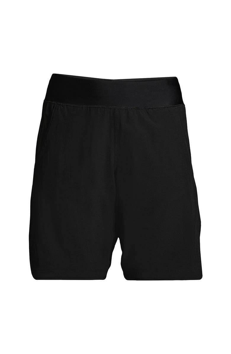 Lands' End Plus Size Sunshade UPF 50 9" Board Shorts with Panty, Alternate, color, Black