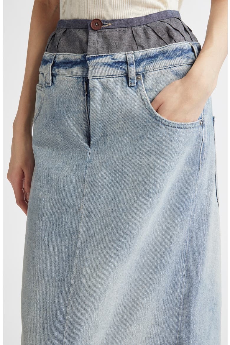 Anonymity of the Lining Denim Maxi Skirt, Alternate, color, LIGHT BLUE