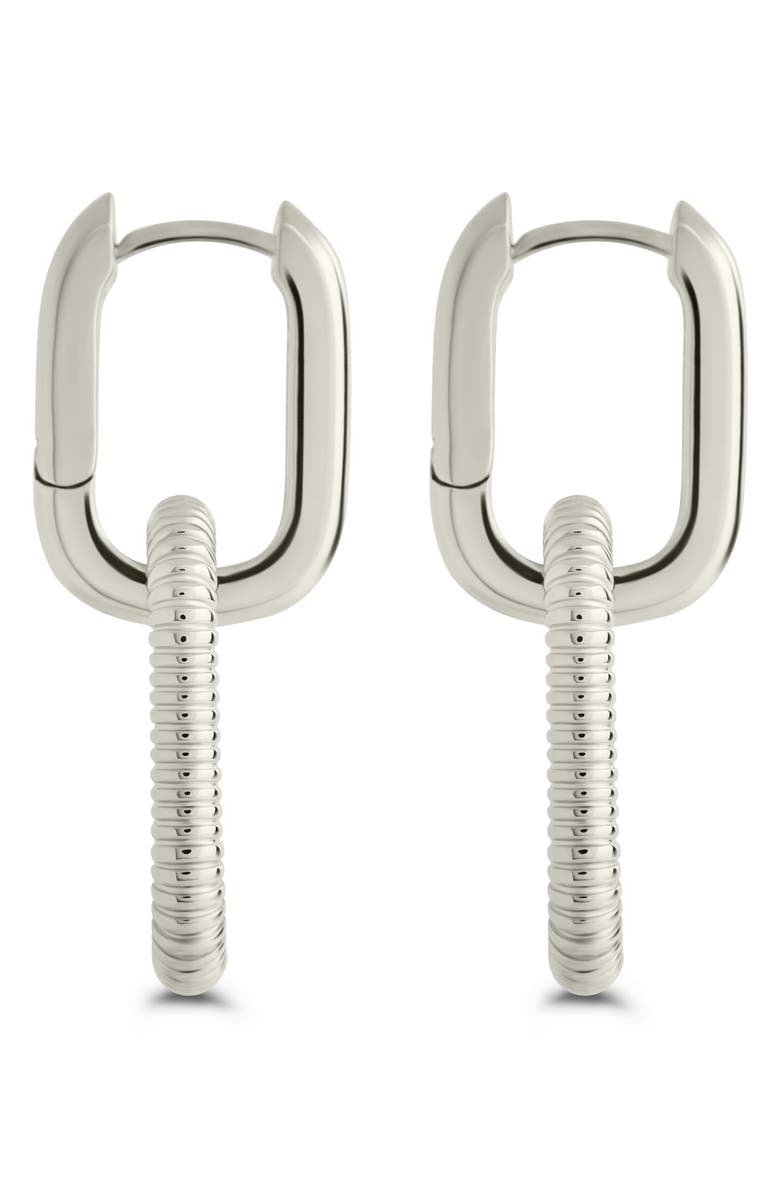 Sterling Forever Felicity Textured Chain Link Drop Earrings, Alternate, color, 