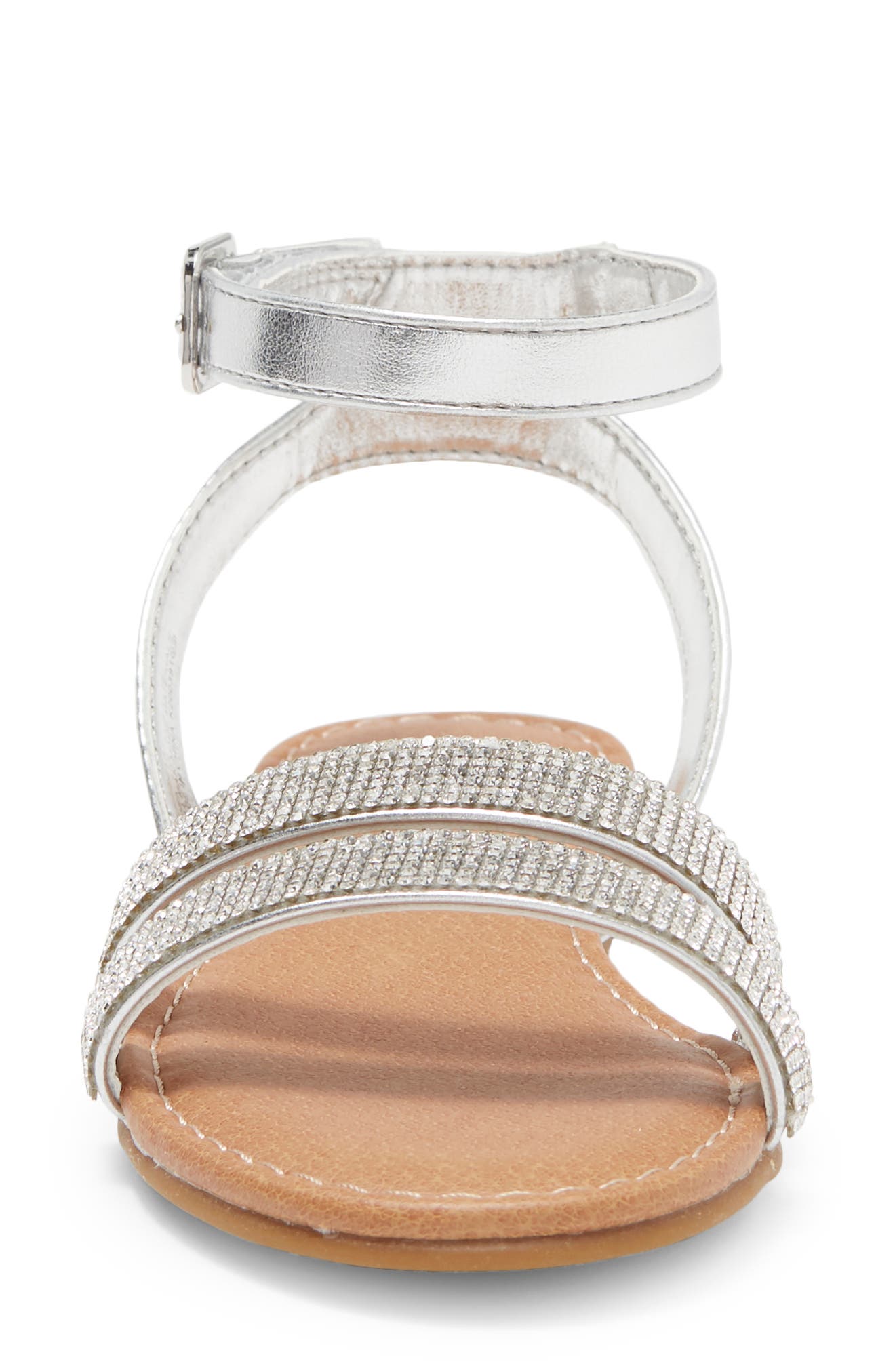 Nina Kids' Cameena Ankle Strap Sandal, Alternate, color, Silver Metallic