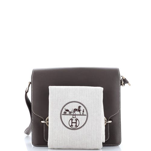 Pre-owned Hermes Hermes Roulis Bag Evercolor 23 In Gray