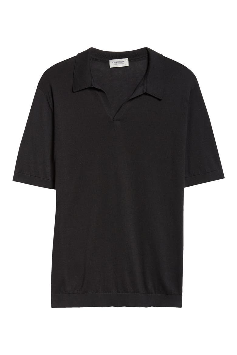 Men's Noah Johnny Collar Sweater Polo, Alternate, color, BLACK