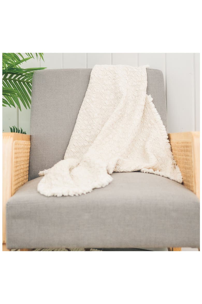 Oatmeal Boho Cotton Jacquard Baby Blanket, Alternate, color, CREAM