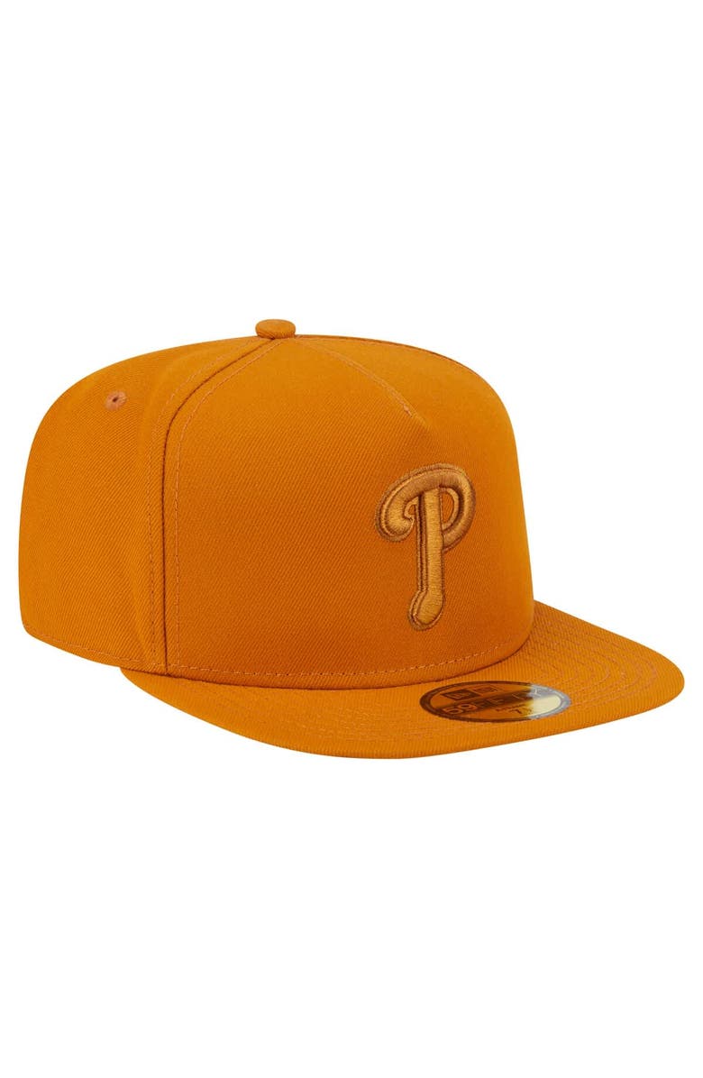 New Era Men's New Era Orange Philadelphia Phillies Color Pack A-Frame 59FIFTY Fitted Hat, Alternate, color, Orange