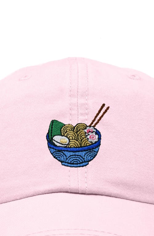 Dalix Noodles Embroidered Casual Cap In Washed Pink