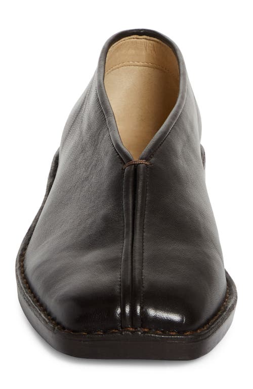 Lemaire Piped Leather Loafer In Dark Chocolate Br490