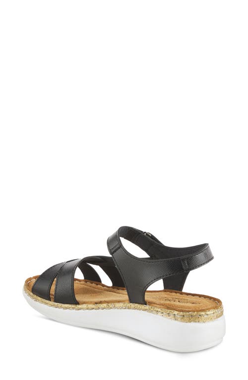 Flexus By Spring Step Chambria Wedge Sandal In Black