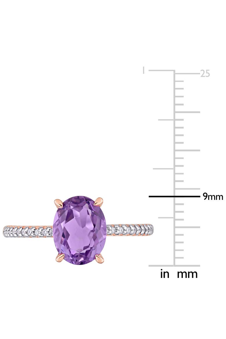Amethyst & Diamond Oval Ring 14k, Alternate, color, Amethyst