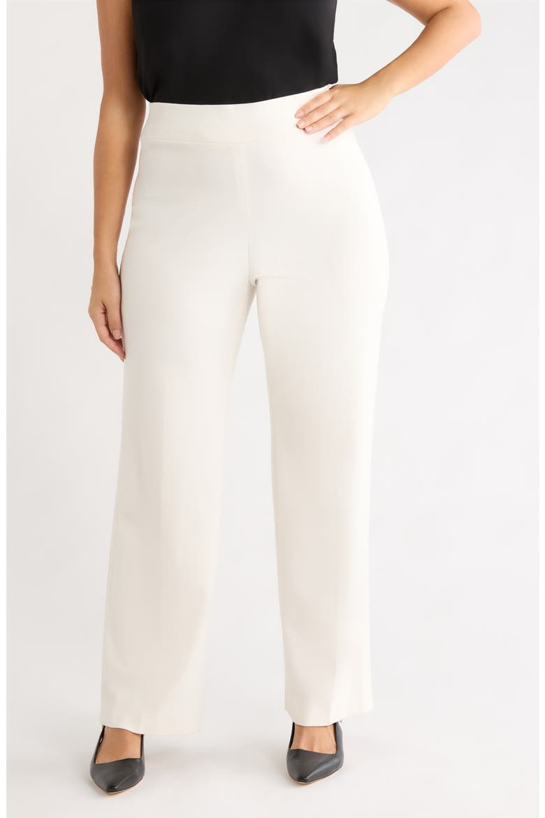 High Waist Wide Leg Pull-On Pants, Main, color, WHITE DOVE