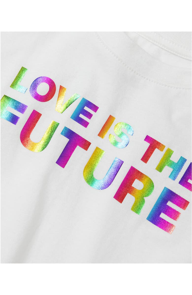 Lands' End Girls Short Sleeve Side Tie Graphic Tee, Alternate, color, Love Is The Future