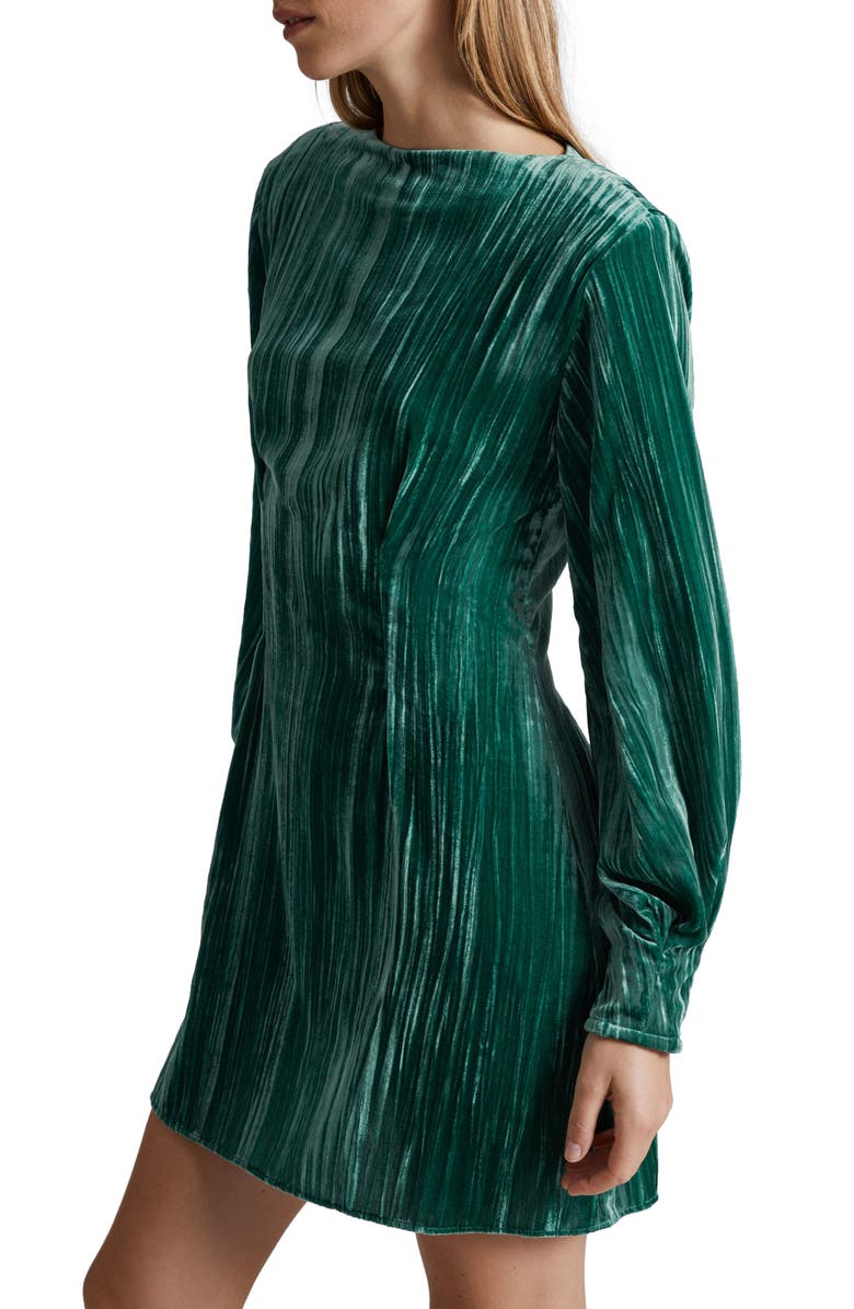 & Other Stories Long Sleeve Crushed Velvet Minidress, Alternate, color, 