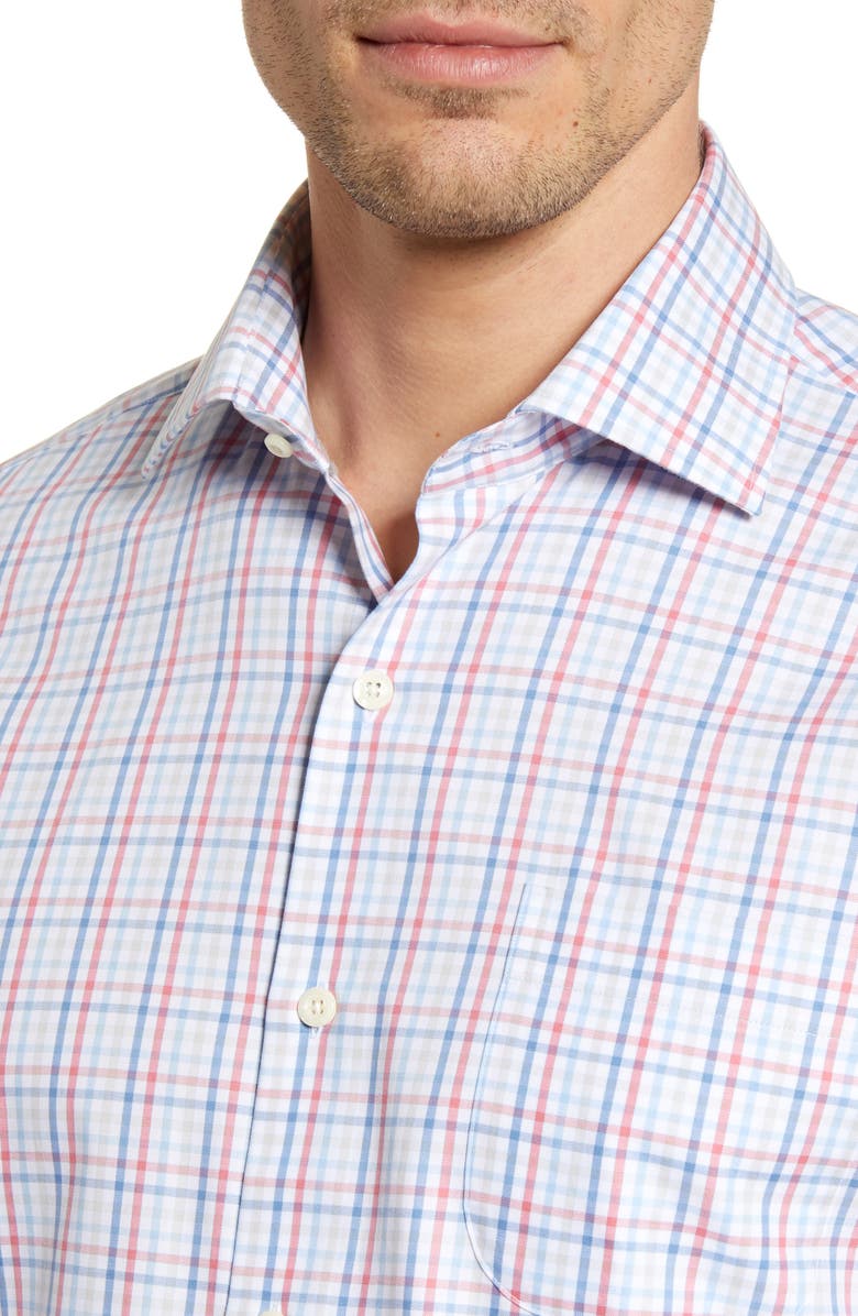 Peter Millar Table Rock Regular Fit Check Short Sleeve Button-Up Shirt, Alternate, color,
