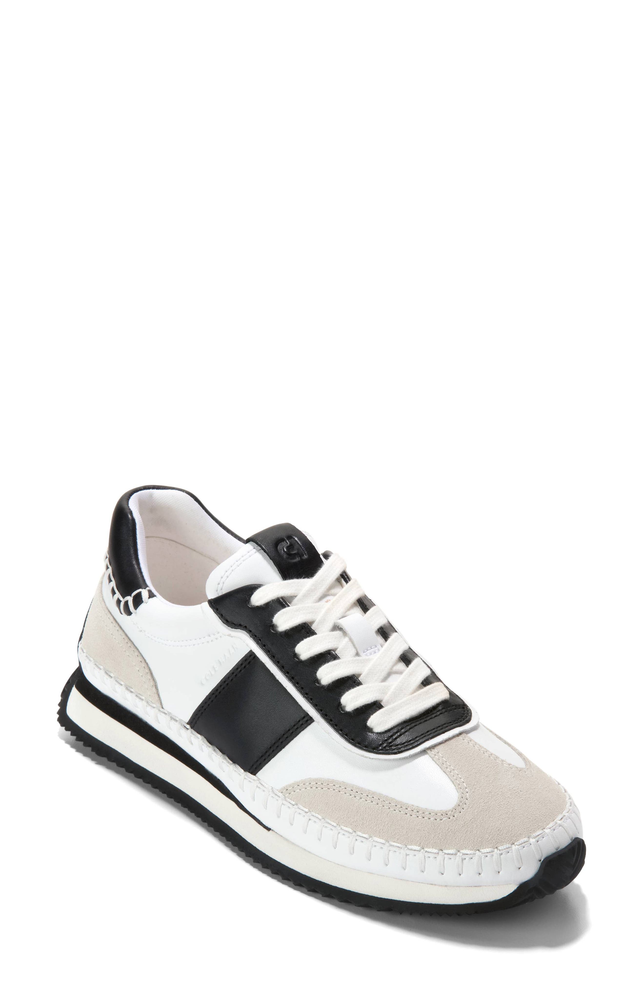 Cole Haan GrandPro Premier Sneaker, Main, color, White/ Black/ Birch Suede
