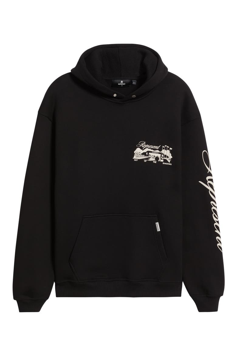 Raceway Graphic Hoodie, Alternate, color, JET BLACK