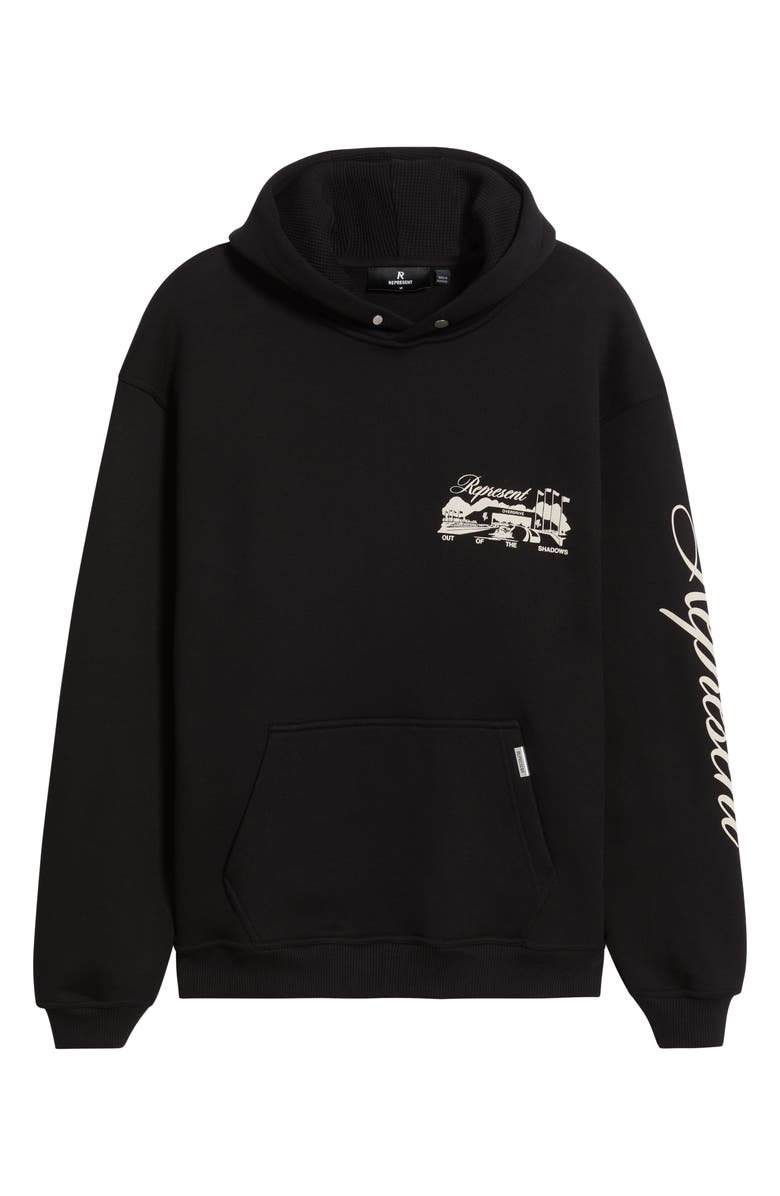 Represent Raceway Graphic Hoodie, Alternate, color, Jet Black