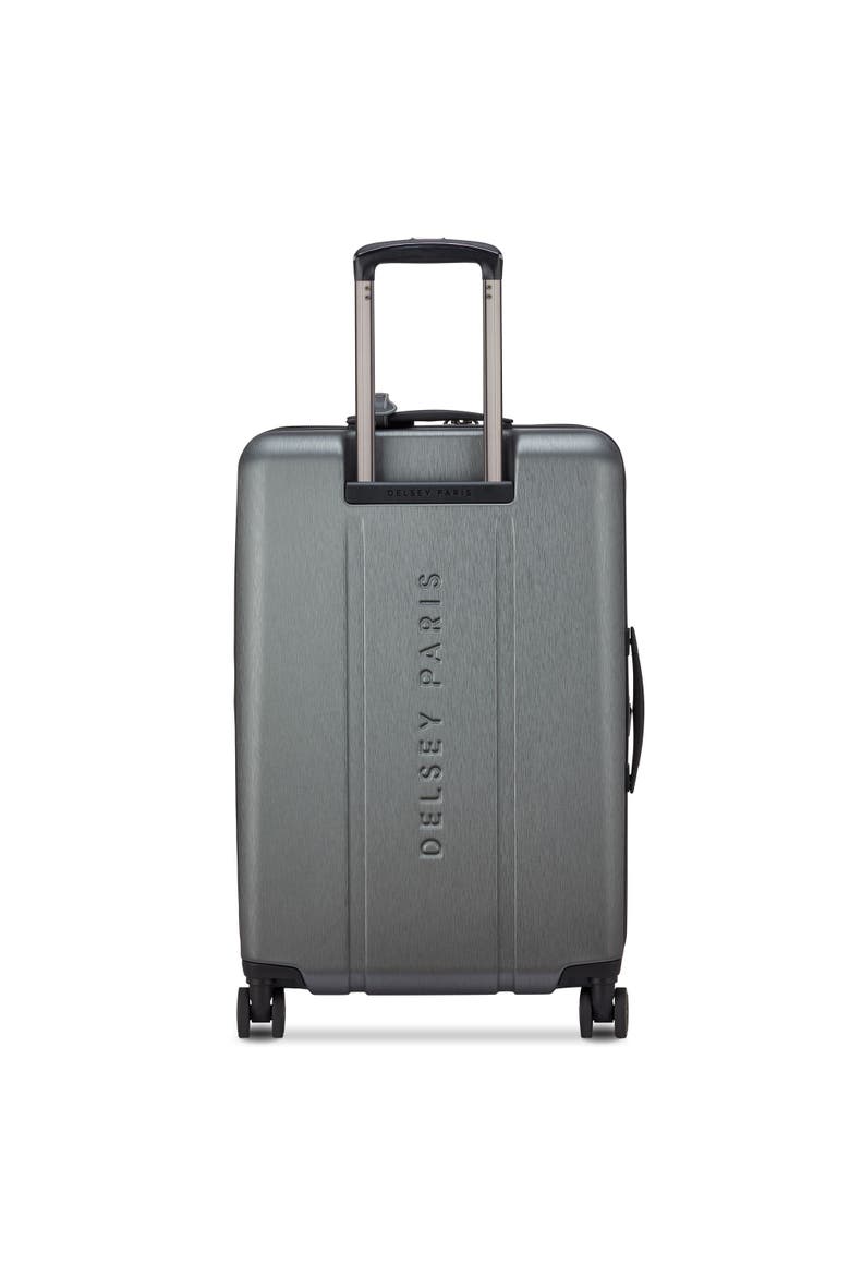 Cadence Hardside Expandable 24" Medium Checked Spinner Luggage, Alternate, color, Brushed Silver