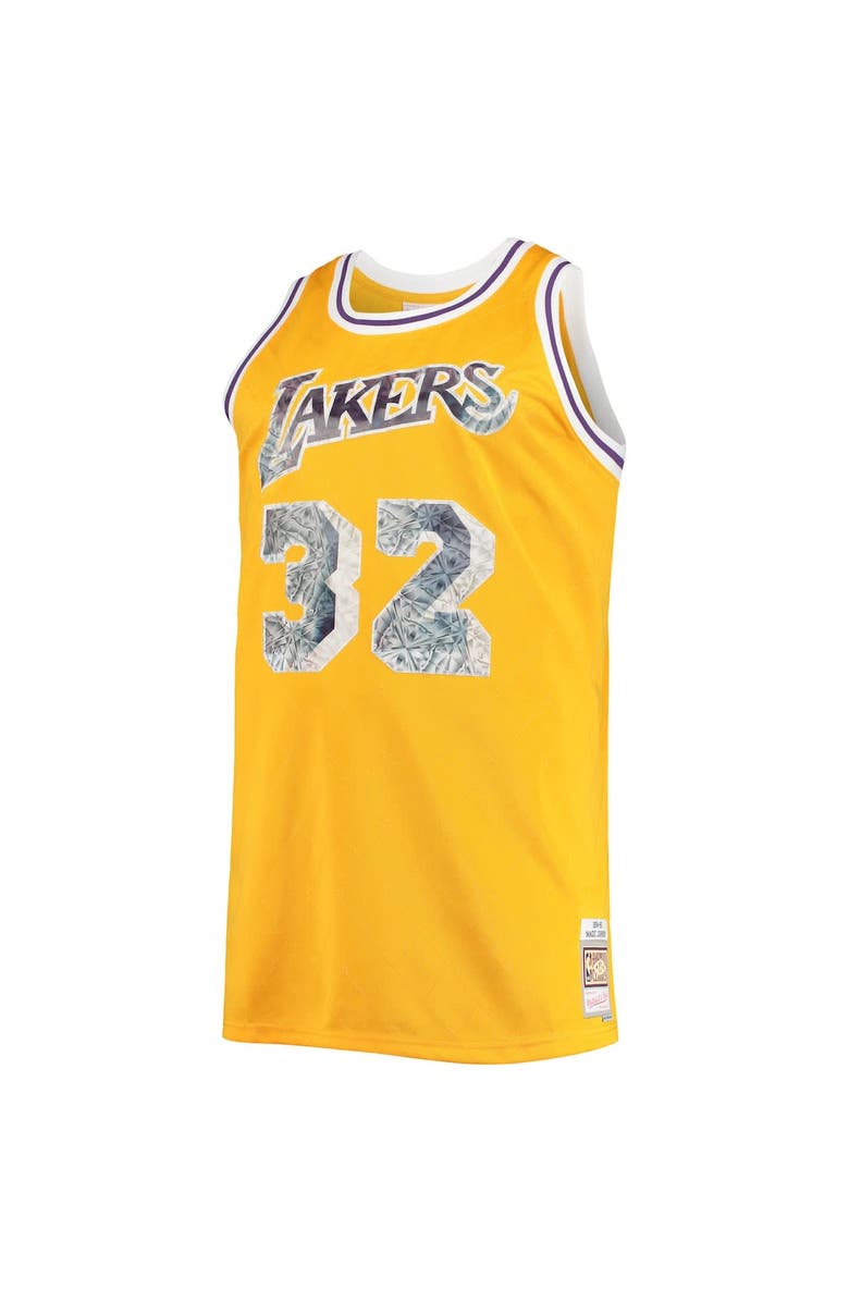 Mitchell & Ness Men's Mitchell & Ness Magic Johnson Gold Los Angeles Lakers Big & Tall 1984/85 NBA 75th Anniversary Diamond Swingman Jersey, Alternate, color, 