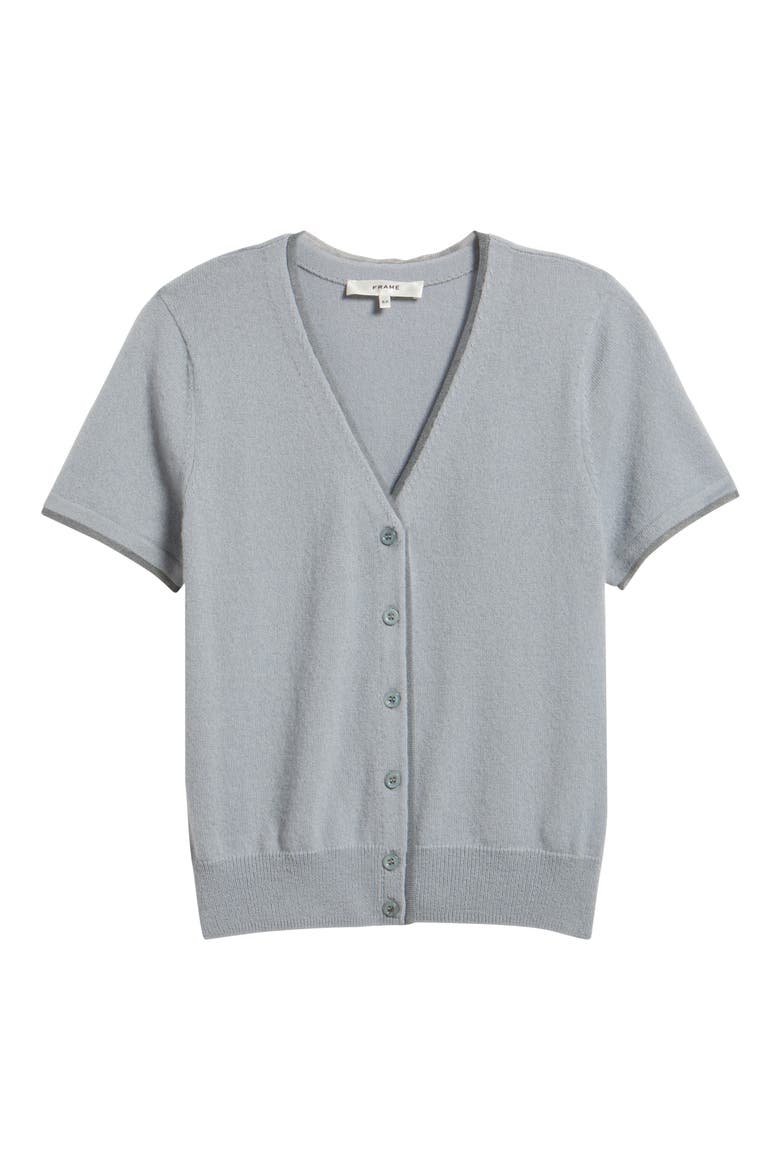 The Cashmere Mesh Trim Cardigan, Alternate, color, GREY BLUE
