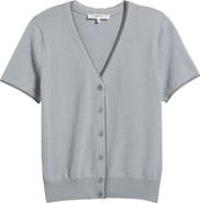 FRAME The Cashmere Mesh Trim Cardigan