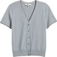 FRAME The Cashmere Mesh Trim Cardigan